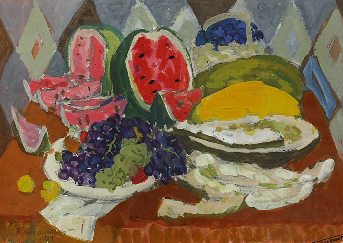 Pyotr Konchalovsky - Still life with fruits and watermelon - 1929